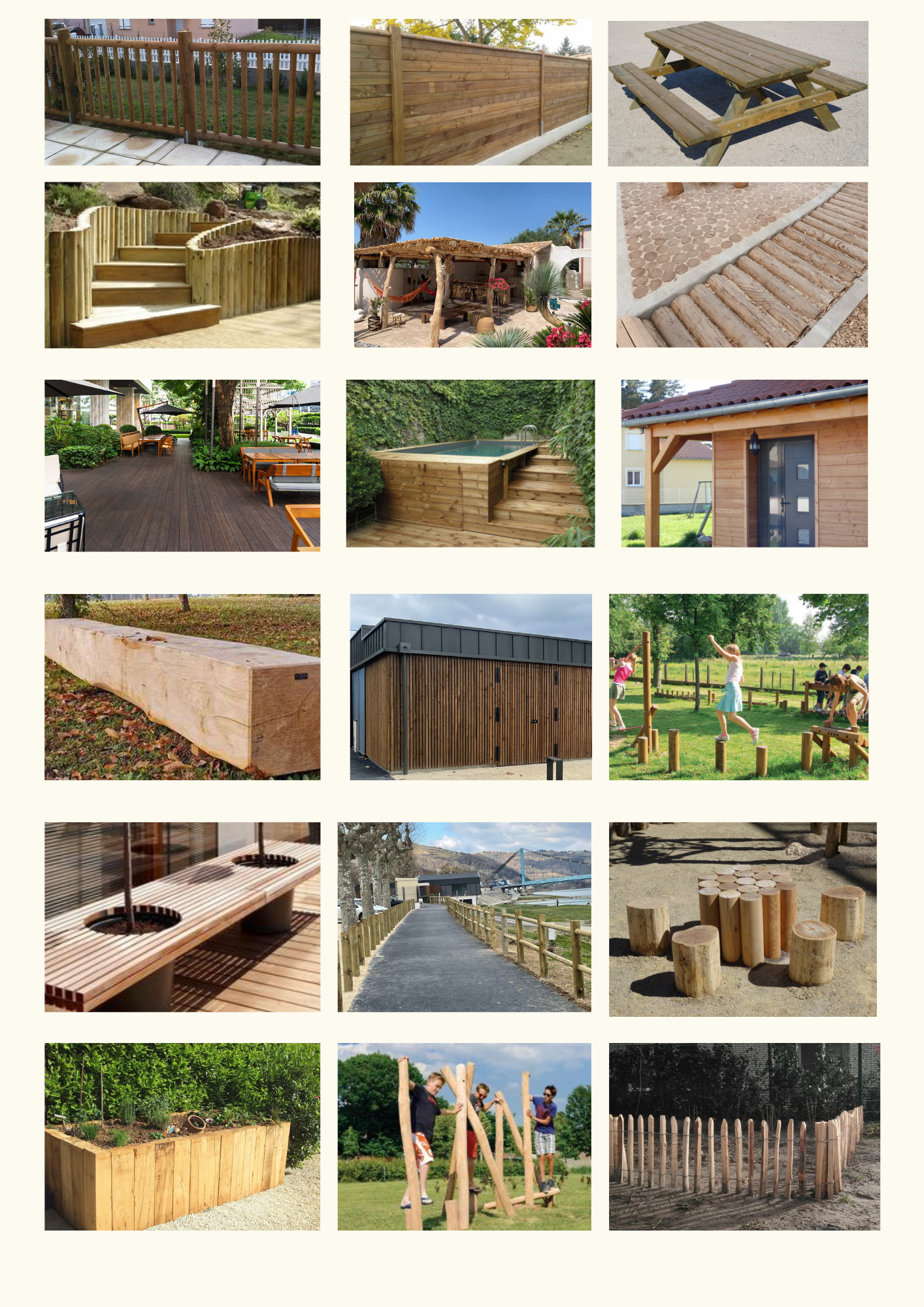 amenagement exterieurs - amex -amenagements urbain - terrasse- ganivelle - barriere- panneau - bardage - mobilier ludique