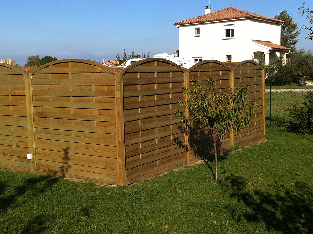 Panneau claustra brise vue persienne en bois